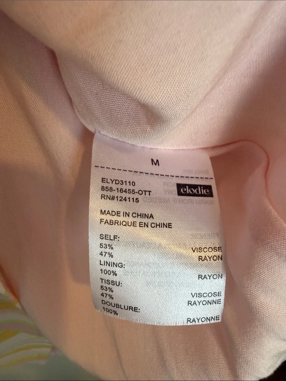 Elodie Pastel Wavy Slip Dress in Pink, Yellow & Green — Size M